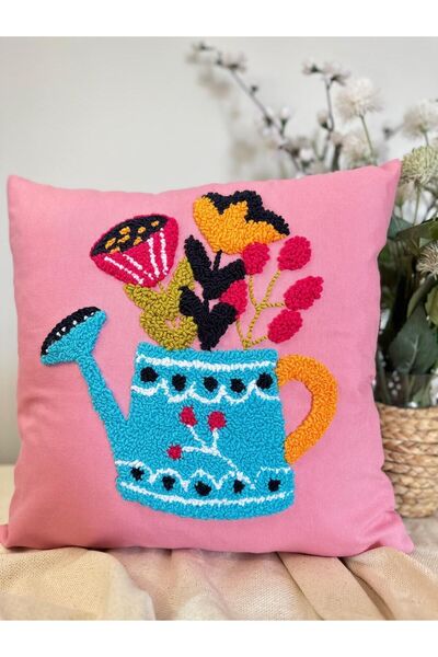 punchatolyem 43x43 Flower Pot Model - Throw Pillow Cover and Handmade