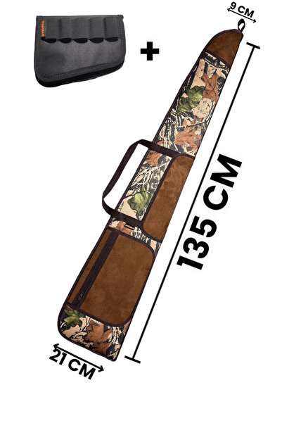 UYĞURCA Yaprak Desen Eva Tüfek Kılıfı + Dipçik Fişekliği - 135 cm - Yırtılmaz...