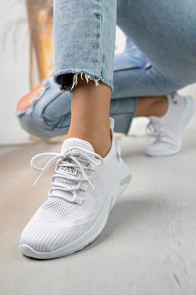 en7 Unisex White Knitwear Sneaker - Άνετο και άοσμο 4555