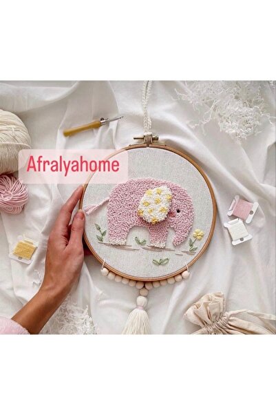 afralya home Bebek-çocuk Odası Sevimli Fil Hayvan Figürlü Kapı Süsü-punch Nak...