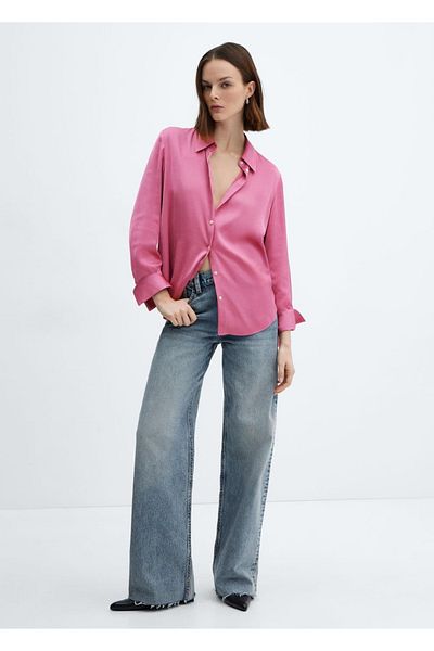 MANGO Woman Cămașă drapată din satin