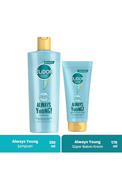 Elidor Collagen Blends Sülfatsız Saç Bakım Seti Always Young Onarıcı ve Yıpra...