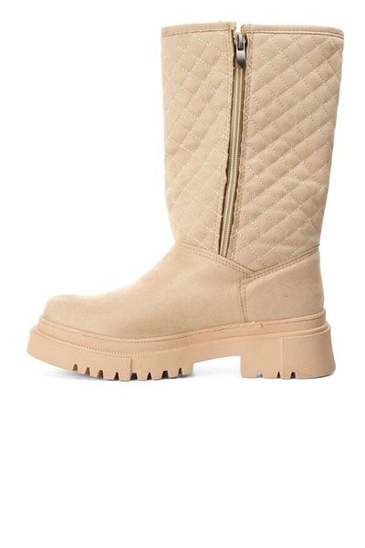 AYAKMOD Γυναικείες Μπότες Cream Suede με Fleece Εσωτερικά