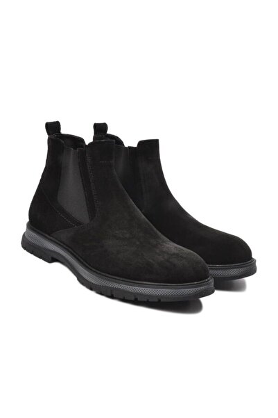 Fosco Siyah Nubuk Erkek Hakiki Deri Chelsea Bot