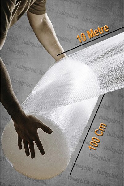 GÜÇLÜ 100 cm x 10 Metre Ambalaj Poşeti Balonlu Havalı Naylon Patpat Taşıma Ta...