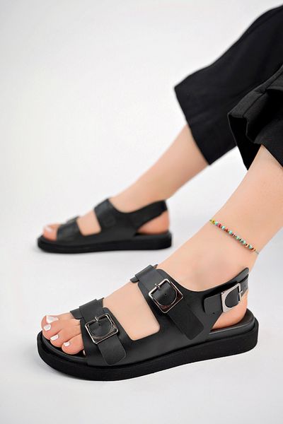 Sapin Sapi̇n Women's Leather Buckle Sandals - for Full Mold Use 72885