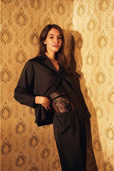 DeFacto Fall In Love Regular Fit Pajamas Collar Basic Long Sleeve Pajama Top Z5328az23sp