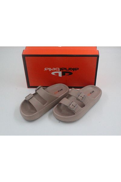 Honeysuitcase Akınal BellaWomen's Double Buckle Platform Sole Eva Summer Slippers