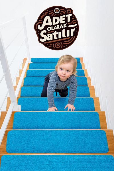 Stepmat Bead Blue Halifleks Adhesive Base Stair Step Mat - Non-Slip Base