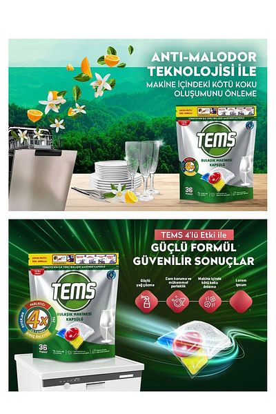 TEMS 36 X 6 Pack Dishwasher Capsules Detergent - 216 Washes