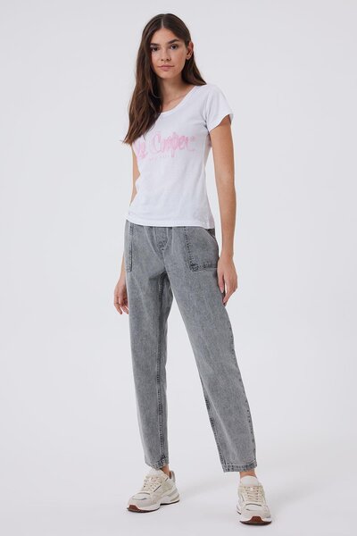 Lee Cooper London 1 Women's O Neck T-Shirt White