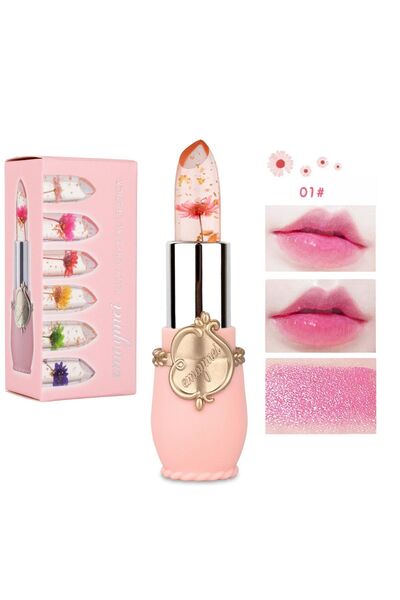 vipcheap Emaymei Çiçekli Ruj Uzun Süre Kalıcı Dudak Balsamı Nemlendirici Etkili Dudak Parlatıcı Ruj No1