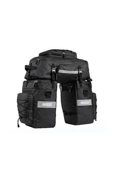 ROBESBON 75 Litre 3 In 1 Çok Amaçlı Bisiklet Tur Heybesi, Sırt Çantası (SİYAH)