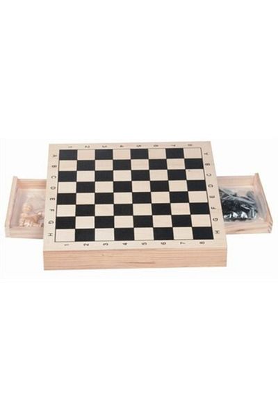 Okul Materyali Chess Wooden with Drawers