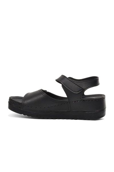ARYAN Women's Anatomical Sandals - Black Thick Sole