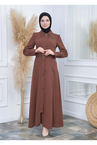 Modamix Women's Coat Hooded Zippered Hijab 242