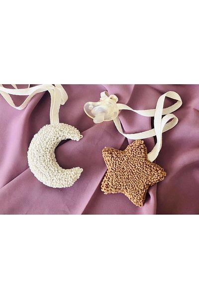 AFRALYAHOME Child Baby Special Design 100% Natural Cotton Rope Punch Double Sided Pacifier Strap