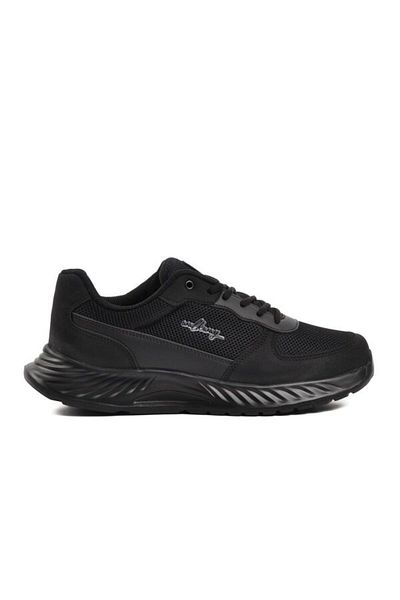 WALKWAY Men's Sports Shoes - Black Black Mesh