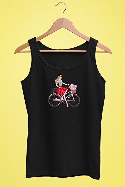 Raf Coll Tricou tricotat cu bretele pentru femei Design biciclete imprimat di...