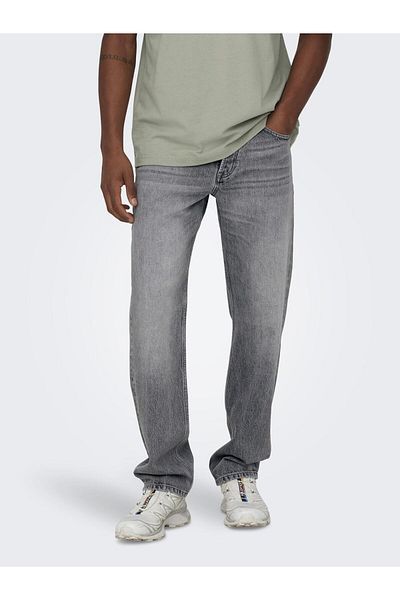 Only & Sons Normal Geschnittene Jeans Onsedge Orta Bel Gerade Geschnittene Jeans