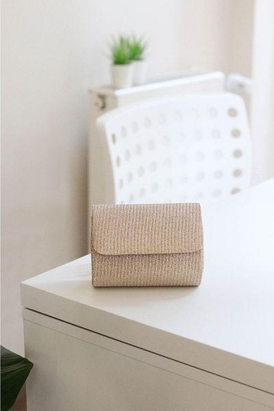 Moom Bag Geantă de seară mini portofoliu de aur pentru femei