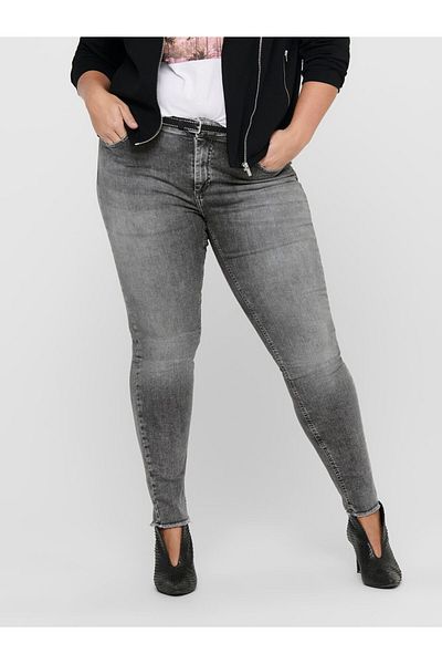 Only Carmakoma Skinny Fit Jeans Curvy Carwilly Reg Ankle Raw
