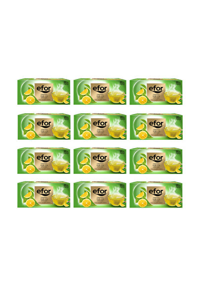 EFOR ÇAY EFOR LİMONLU YEŞİL ÇAY BARDAK POŞET BİTKİ VE MEYVE ÇAYI 20 Lİ X 12 ADET