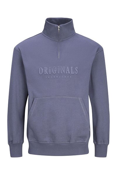 Jack & Jones Sweatshirt mit halbem Reißverschluss, bedrucktes Sweatshirt