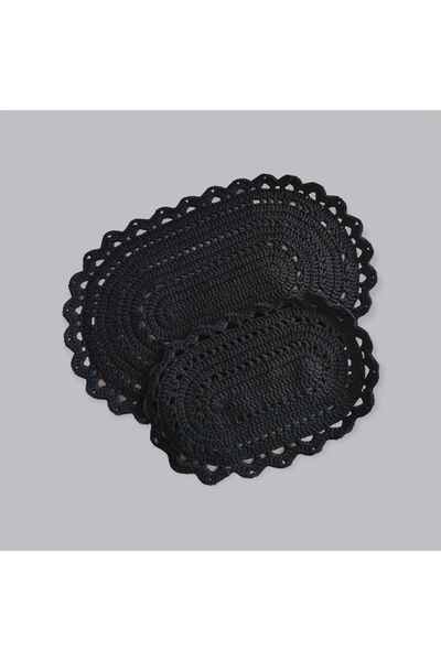 afralya home 2'li Yıkanabilir Banyo Paspası Kilim / %100 El Yapımı Örgü Banyo...