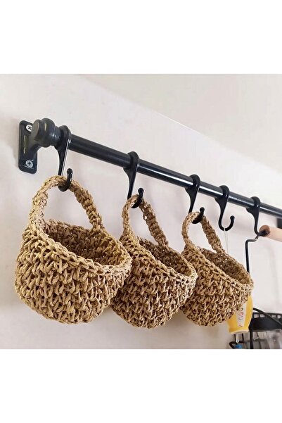 afralya home Ev Dekorasyon 3'lü Çok Amaçlı Düzenleyici Organizer Sepet 8 Cm K...