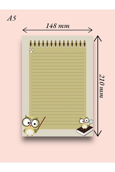 Mirya A5 Striped Owl Patterned Notepad