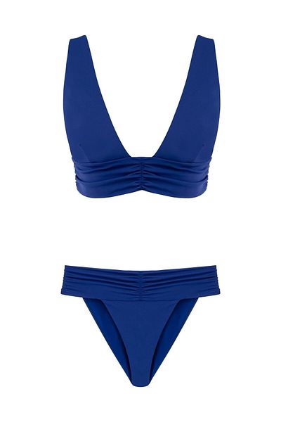 AQUELLA Σετ μπικίνι Gathered Saks Blue Nadide