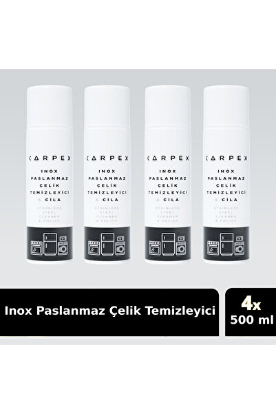 Carpex Inox Paslanmaz Çelik Temizleyici Sprey 500 ML x 4 Adet
