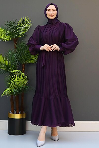 GİZ AGİYİM Piliseli Janjan Abiye Mor