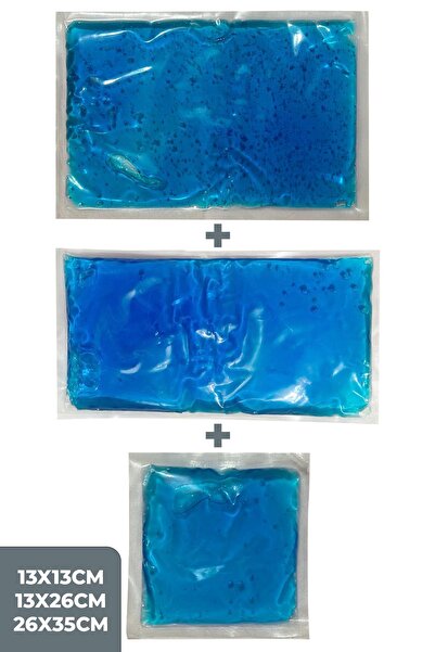 Flexy Medical Termojel Sıcak Soğuk Kompres Jel Buz Paketi, Üçlü Set Küçük Orta Büyük Soğutucu Isıtıcı Jel Kompres