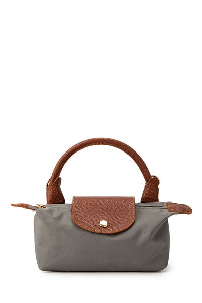minebag Gray Satin Maxim Mini - Long Strap Women's Crossbody Bag