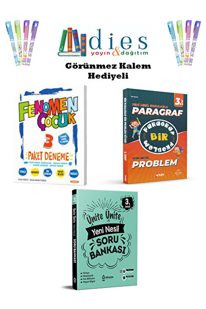 Fenomen Yayıncılık Fenomen Çocuk 3. Sınıf Paket Deneme + Paragraf & Problem +...