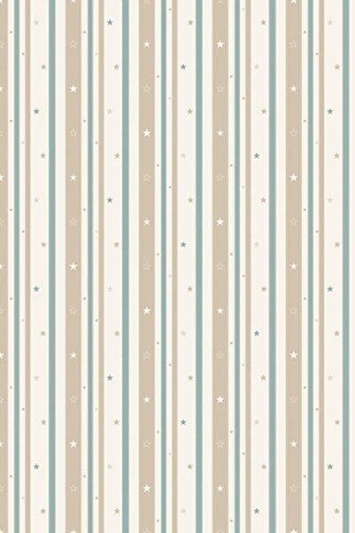 Adawall Ada Kids 8928-1 Bej Çizgili Yıldız Desen Çocuk Odası Duvar Kağıdı 10,...