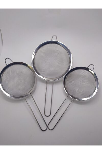 DİBA AVM مصفاة مطبخ ستيل 3 مقاسات مصفاة مطبخ 25-25,5-28 سم