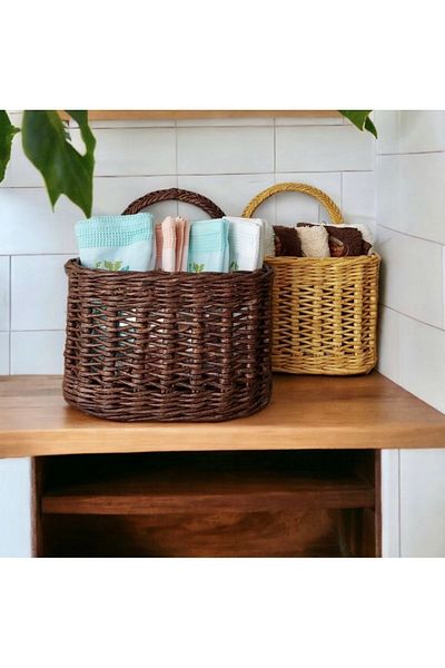 AFRALYAHOME Многофункционална кошница от ратан, кухненски органайзер, кошница с плодове, органайзер за декорация на дома