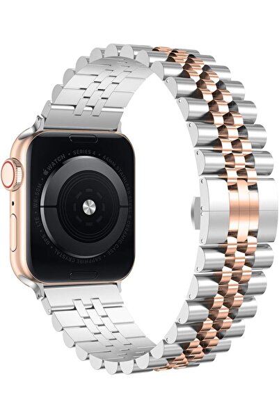 Dexmon Apple Watch 2 3 4 5 6 7 8 9 SE 38-40-41 mm Uyumlu Çelik Metal Kordon K...