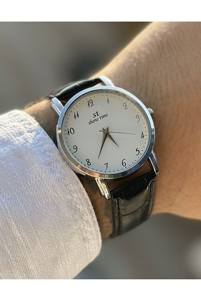 Show Time LEATHER MEN'S WRIST WATCH