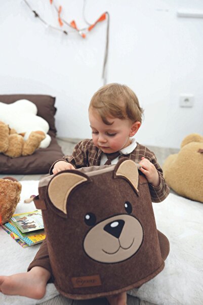 mordesign Storage Box, Closet Laundry/Toy Organizer, Small Dirty Clothes Basket, Morbear Series, Cappuccino