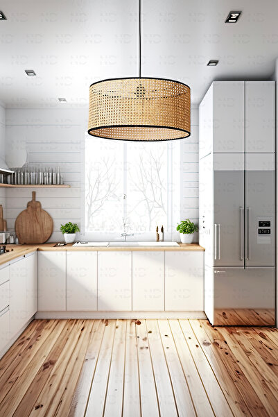 Naturel Home Hazeran Avize 40cm- Iskandinav, Modern, Bohem, Rattan Avize, Aydınlatma