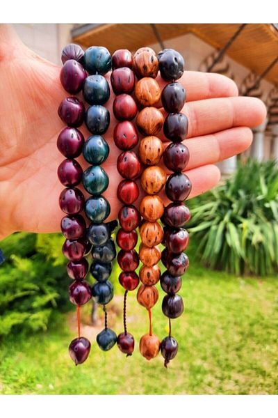 Nev Tasarım Andız Wooden 5-Piece Ankle-Length Silver Stress Rosary Set