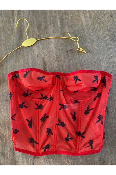 Amour Playboy Red Corset Bustier