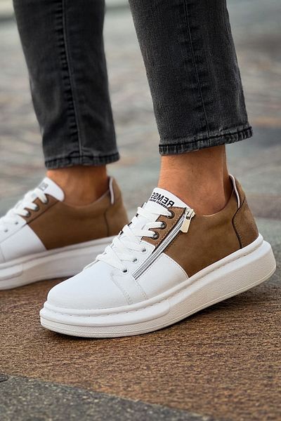 remss Ανδρικά αθλητικά παπούτσια με κορδόνια Jacob RS601 White/Mink