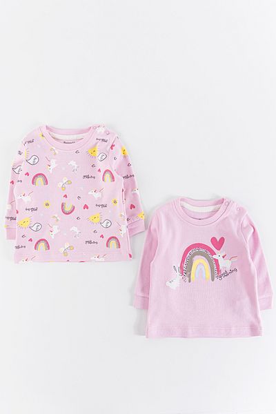 Babymod Rainbow Patterned 2-Piece Baby Girl Body Sweat Set