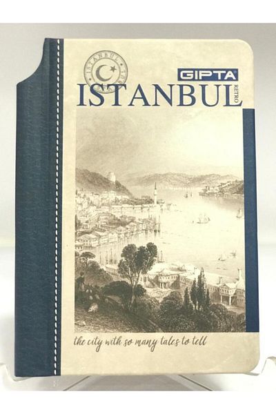 Gıpta Istanbul Retro 9x14 96 Notebook - Leaf Bound and Striped