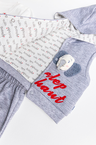 Babymod Baby Girl Set with Elephant Figure and Triple Vest